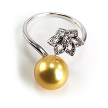 Bague or gris 18 k perle gold diamants - Choisissez parmi nos collections de bijoux